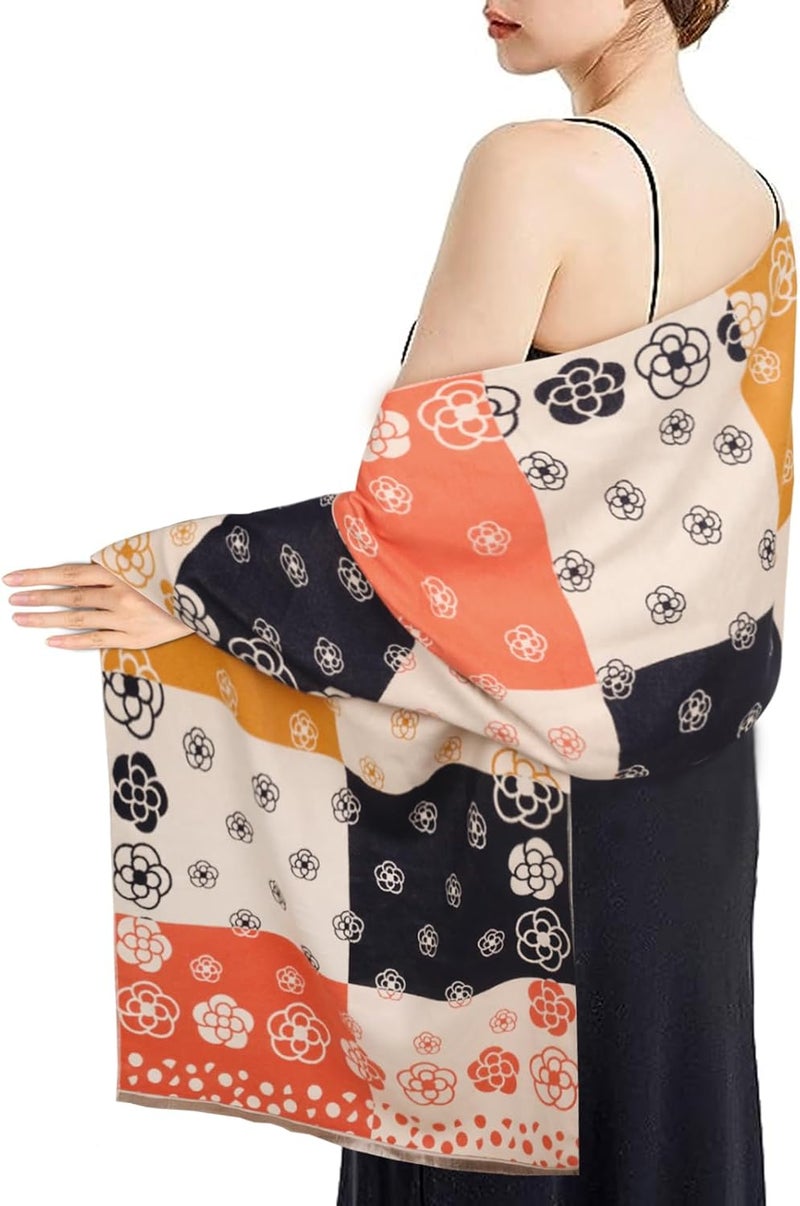 EXTREE Scarfs for Women Pashmina Silky Shawl Wrap for Evening Dressing Blanket Open Front Poncho Cape - Image 4